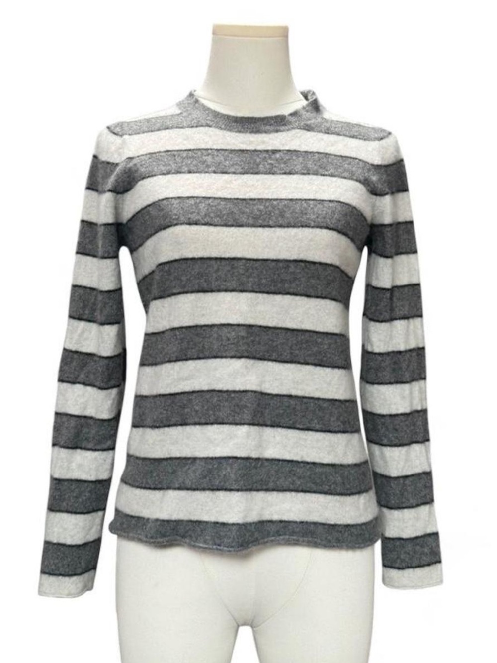 J.Crew 100% italian cashmere grey and black striped sweater 🖤☁️